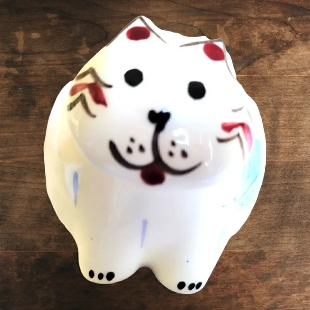 $$3DCAT Face & Tail  Vanity/Trinket Dish CERAMIC Original Tag SUNNY